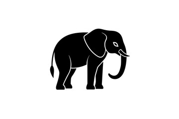 elephant silhouette isolated on white