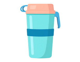 Stylish and modern water bottle with pastel lid and blue band, perfect for hydration on go