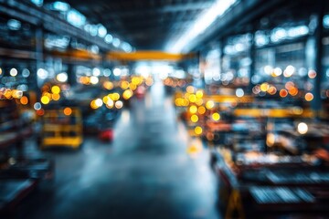 Blurred abstract image of a factory and warehouse
