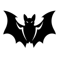 Obraz premium Black bat silhouette icon isolated on transparent background