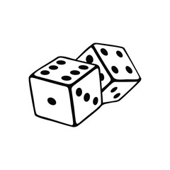 black dice illustration on white background