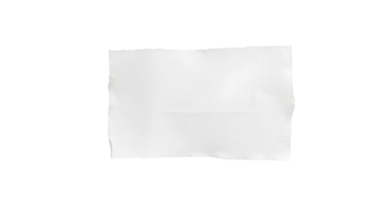 Photo of rectangler piece of white paper isolated on transparent background