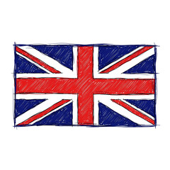 Fototapeta premium Sketch united kingdom flag
