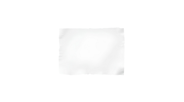 Photo of rectangler piece of white paper isolated on transparent background