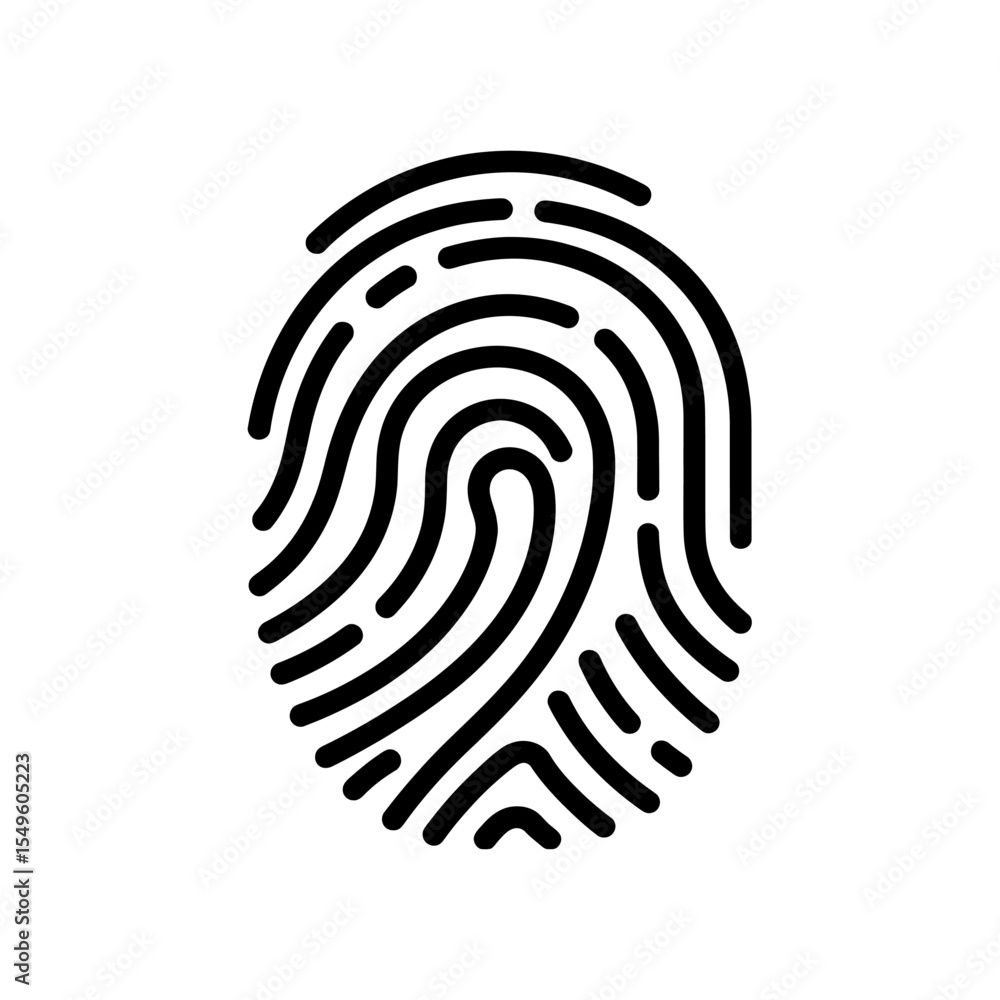 Aufkleber fingerprint icon vector solid glyph for biometric identification and security access thumbprint symb