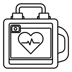 Defibrillator line art vector