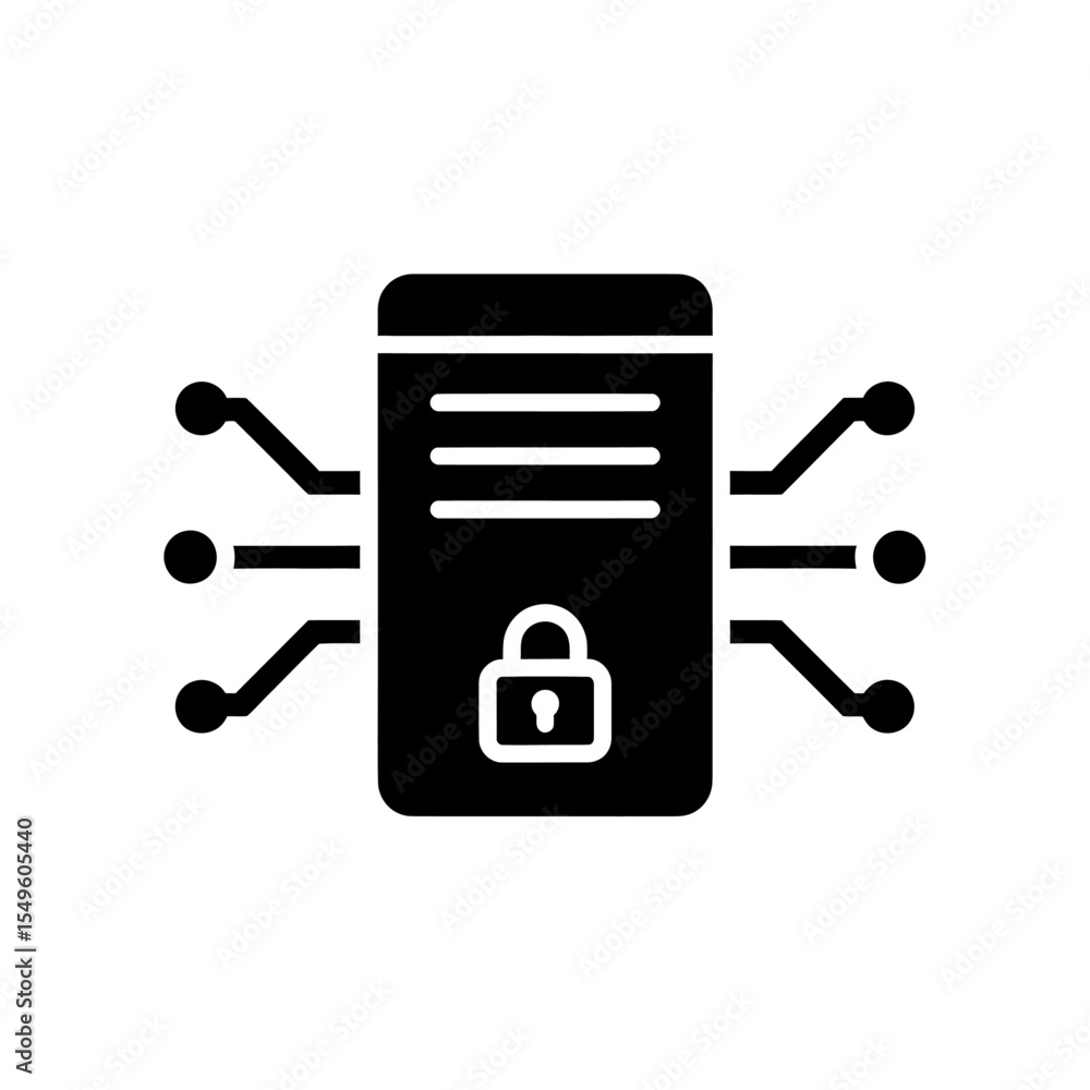 Aufkleber secure digital document icon vector with lock symbol for encrypted file and data protection confiden