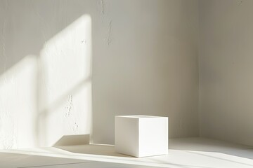 High Definition Image of a Model of a Small Room with a White Table and a Small White Chair