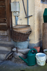 Garden Clutter and Rustic Tools in a Countryside Corner