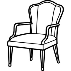 Chair line art vector