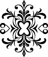 Elegant Symmetrical Decorative Black Flourish Element Vector