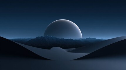 Fototapeta premium Mysterious Celestial Body Above the Dunes