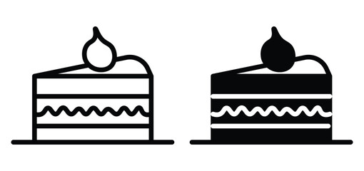 Cake icon vector isolated on white background. Cake icon set illustration. Cake sign and symbol. sweet cake dessert icon vector sign

