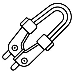 Minimalist Clamp Tool Line Art Illustration