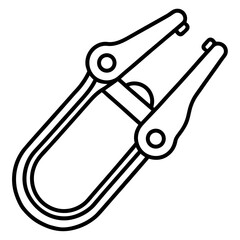 Minimalist Clamp Tool Line Art Illustration