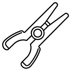 Minimalist Clamp Tool Line Art Illustration