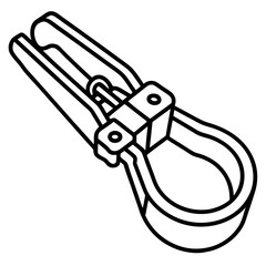 Minimalist Clamp Tool Line Art Illustration