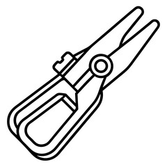 Minimalist Clamp Tool Line Art Illustration