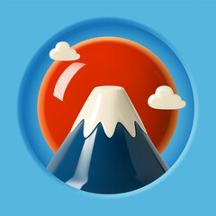 Beautiful mountain Fuji landmark of Japan