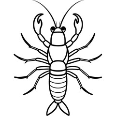 Minimalist Yabby Line Art Illustration