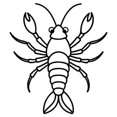 Minimalist Yabby Line Art Illustration
