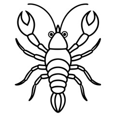Minimalist Yabby Line Art Illustration