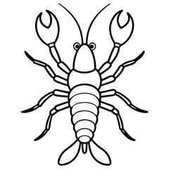 Minimalist Yabby Line Art Illustration