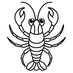 Minimalist Yabby Line Art Illustration