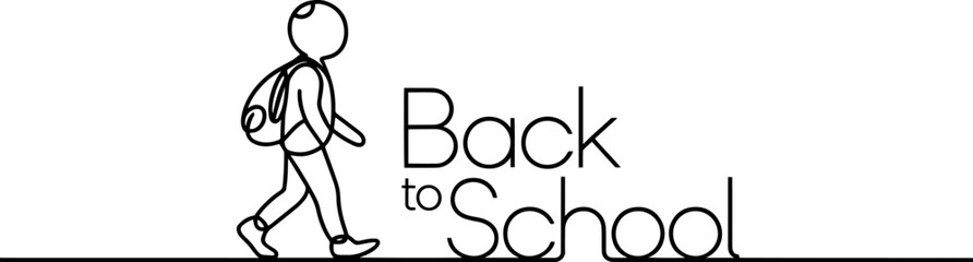 Back to school line art drawing style. Single line vector illustration. Suitable for education design asset. 
