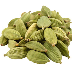 Green Cardamom Pods A CloseUp View isolated on transparent baackground