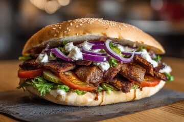 Kebab style burger