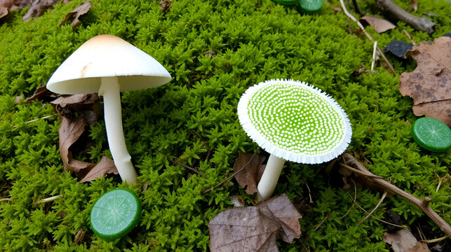 False parasol mushroom (Chlorophyllum molybdites). Called Green-spored lepiota and Vomiter also.