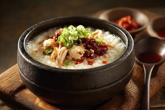 Korean chicken rice soup dak juk
