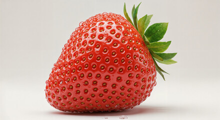 Juicys trawberry on a white background, generative ai.