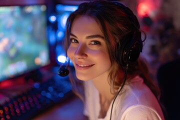 Teen girl gamer and streamer discusses esports and gaming content on her podcast
