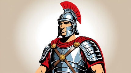 Coloured roman soldier background vector