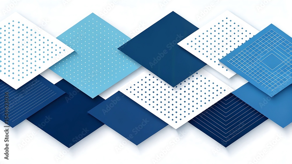Poster abstract blue geometric background with squares and cubes, a modern design pattern for technology an