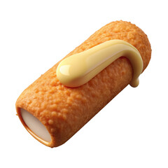Crispy Fried Mozzarella Stick Melted Cheese Golden Brown Coating Isolated on a transparent background