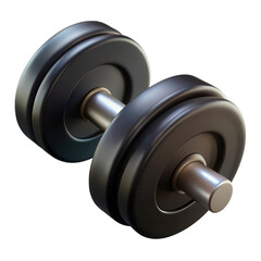 Dark Gray Metal Dumbbell Fitness Exercise Weight Training Equipment Isolated on a transparent background