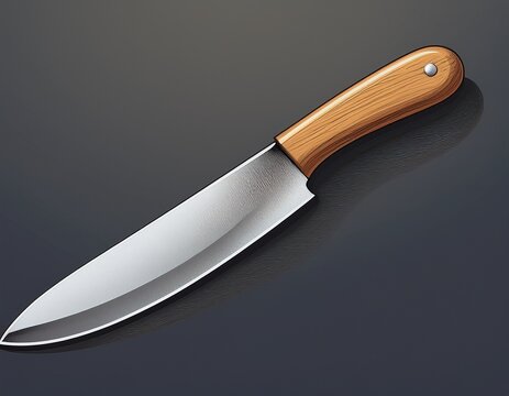 sleek kitchen knife with wooden handle design