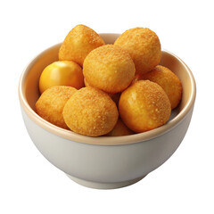 Golden Fried Cheese Bites Appetizer Bowl Food Dish isolated on a transparent background image