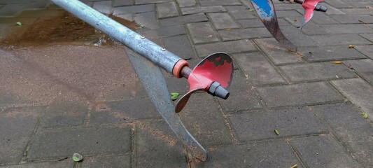 Propeller and rudder of little boat © faiz