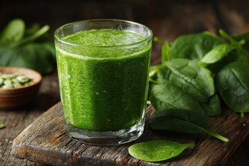 Spinach smoothie in a cup