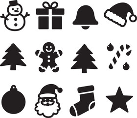 Collection of Christmas icons, Christmas Vector Icon, Christmas icon Vector on white background