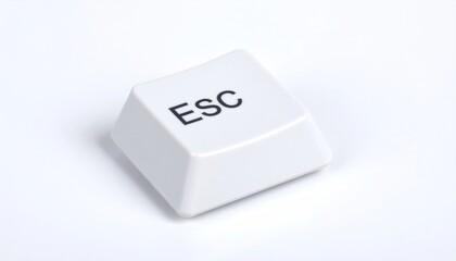 Close-up of a white computer keyboard key with the letters 'Esc' printed on it.