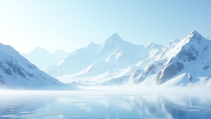 mountain landscape with lake and mountains