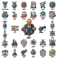 Obraz premium Exploring the Wonders of Science A Colorful Collection of Scientific Illustrations