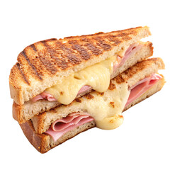 Fresh sandwich with meat, lettuce, and tomato, isolated on transparent background