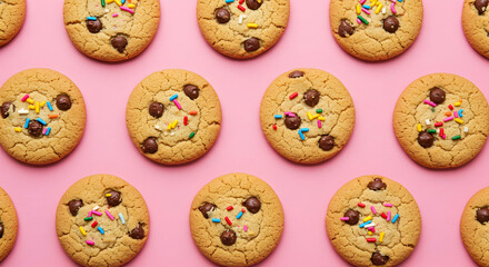 Delicious Chocolate Chip Cookies Sweet Treats Bakery Dessert Homemade Baking Food Photography Background