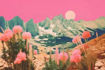 Fototapeten Mountain craft collage art landscape outdoors. © Rawpixel.com